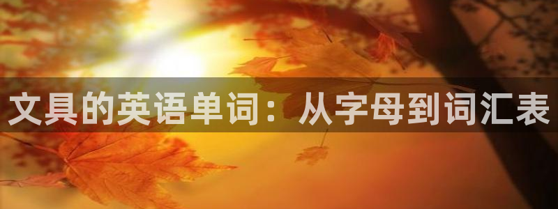 龙八国际登：文具的英语单词：从字母到词汇